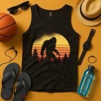 Retro Bigfoot Believer Silhouette Sasquatch Hide And Seek Tank Top thumb 4