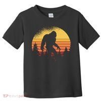 Retro Bigfoot Believer Silhouette Sasquatch Hide And Seek Toddler T-Shirt thumb 0