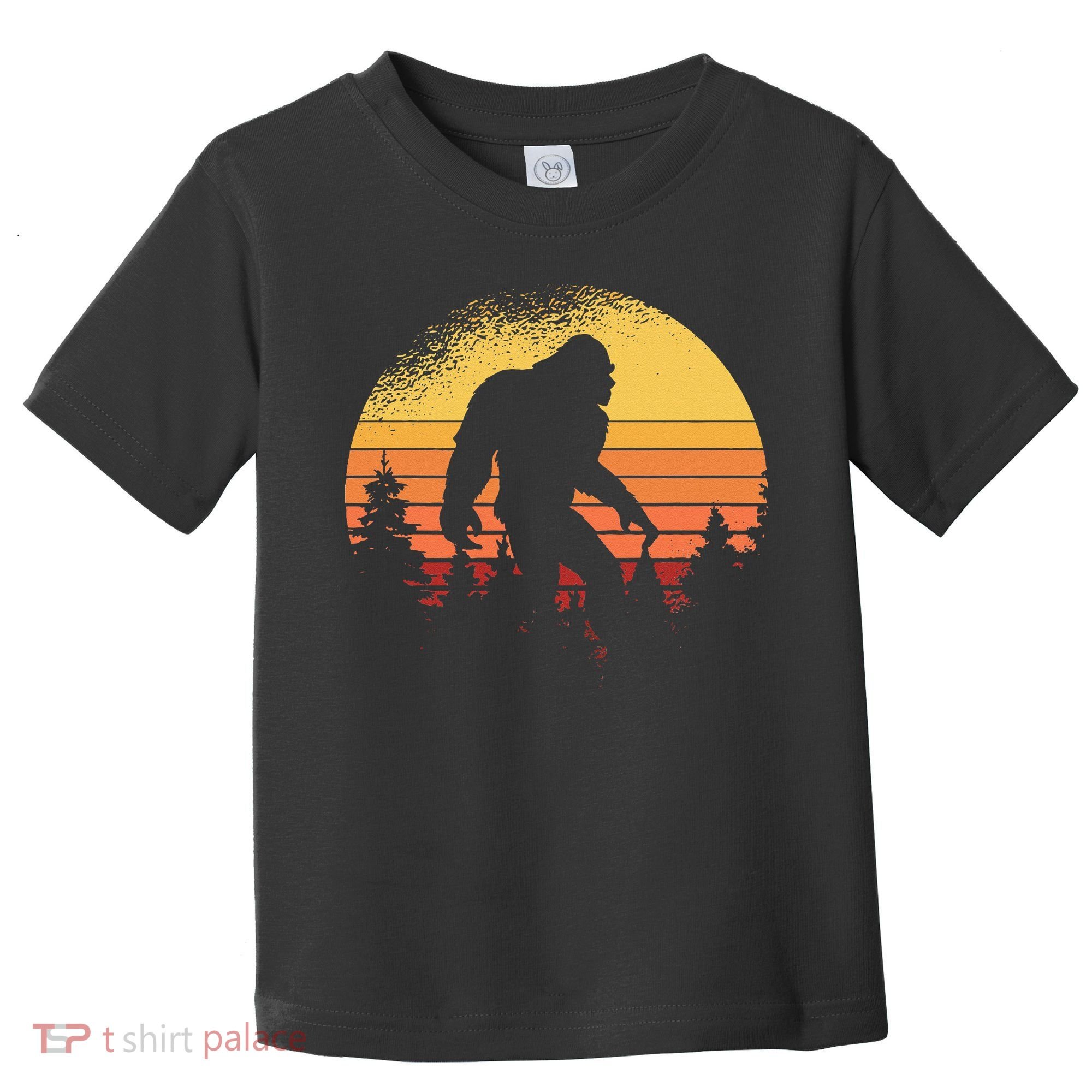Retro Bigfoot Believer Silhouette Sasquatch Hide And Seek Toddler T-Shirt