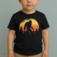 Retro Bigfoot Believer Silhouette Sasquatch Hide And Seek Toddler T-Shirt thumb 2