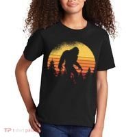 Retro Bigfoot Believer Silhouette Sasquatch Hide And Seek Kids T-Shirt thumb 2