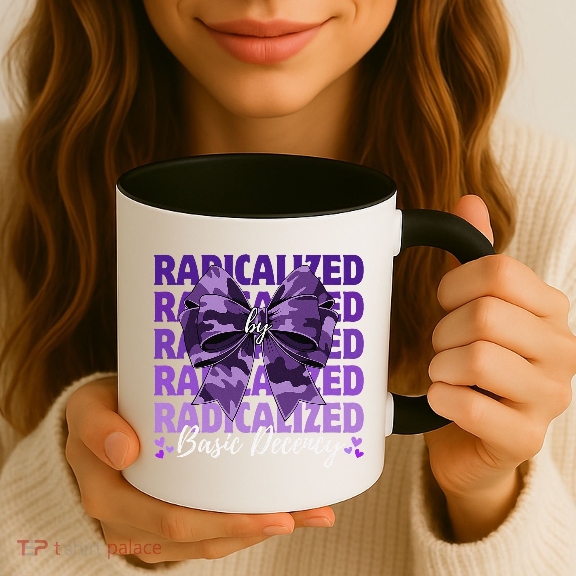 Radicalized By Basic Decency Coquette Bow For Women Coffee Mug