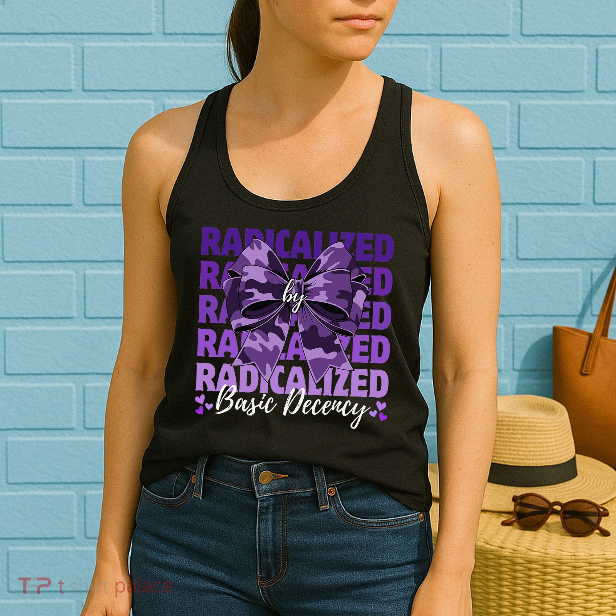 Radicalized By Basic Decency Coquette Bow For Women Women's Tank Top