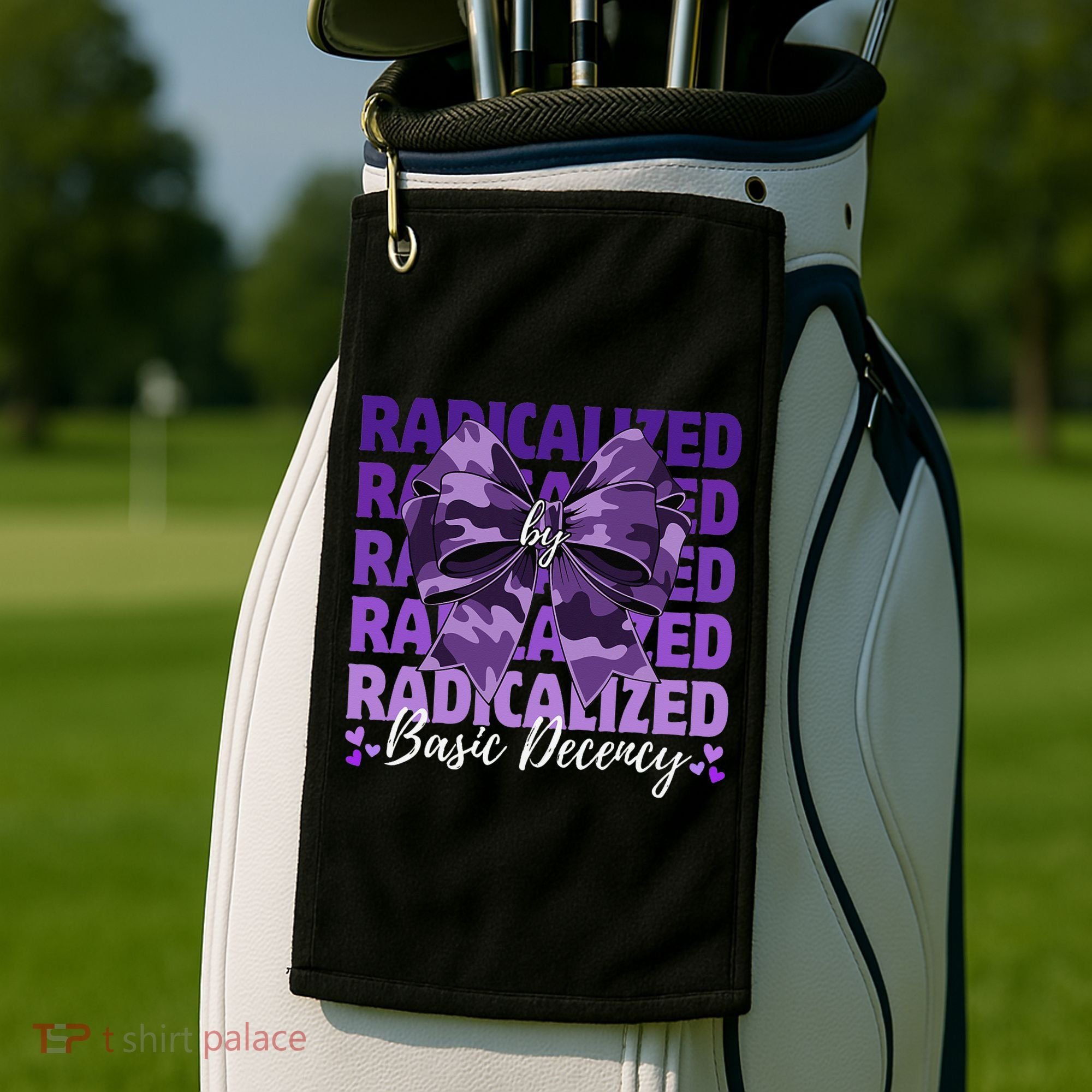 Radicalized By Basic Decency Coquette Bow For Women Golf Towel