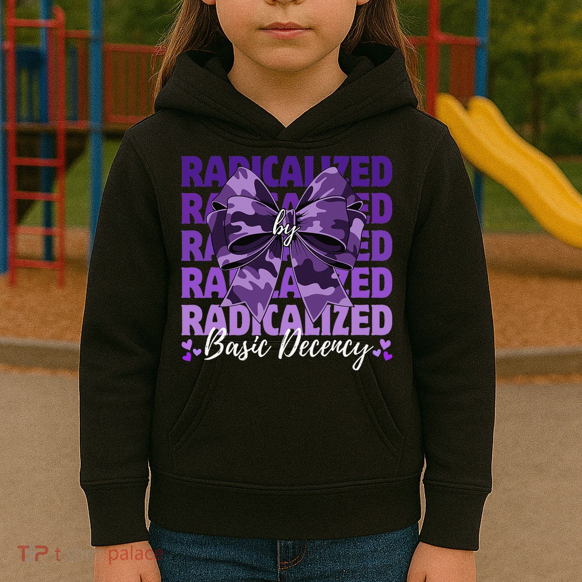 Radicalized By Basic Decency Coquette Bow For Women Kids Hoodie