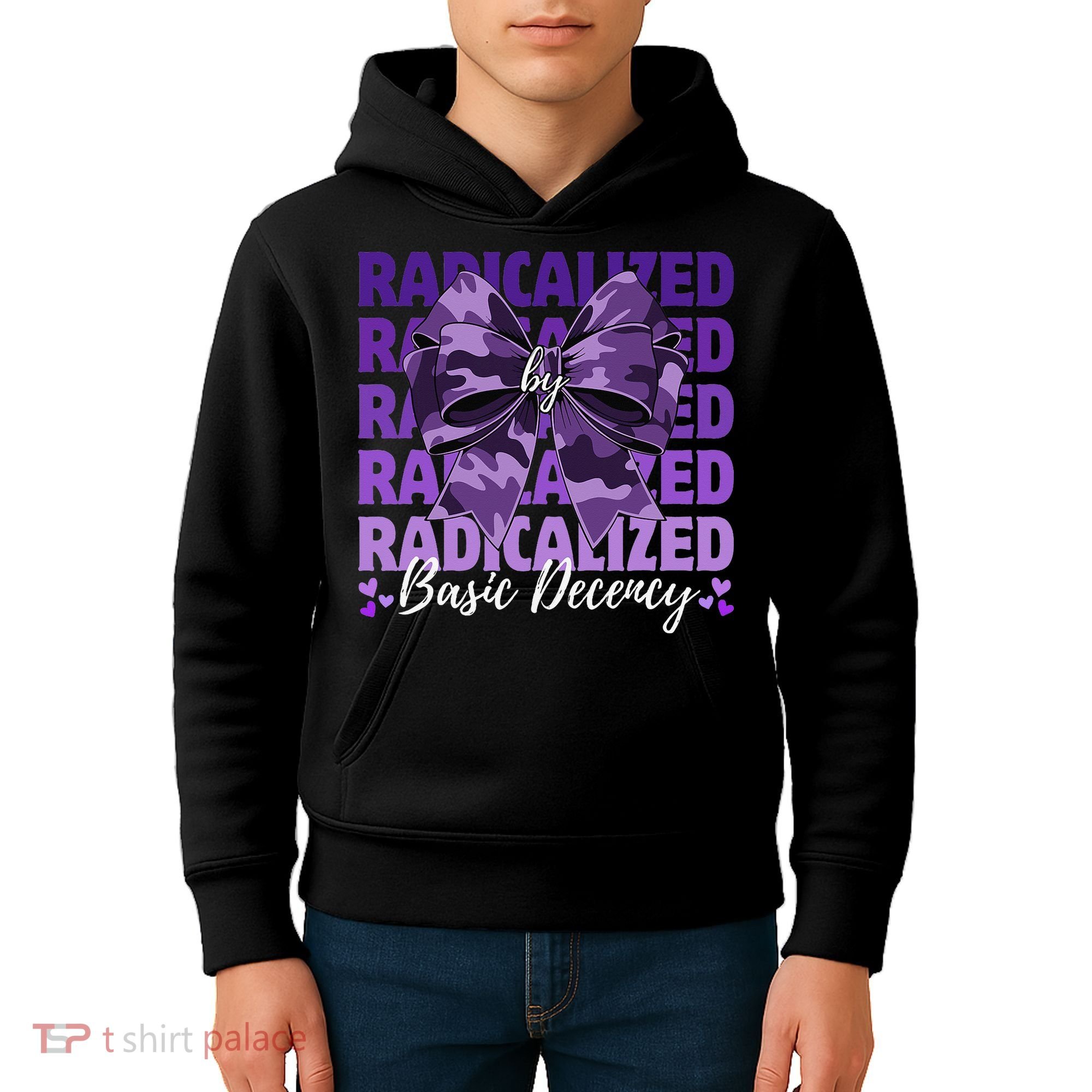 Radicalized By Basic Decency Coquette Bow For Women Kids Hoodie