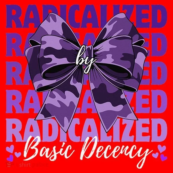 Radicalized By Basic Decency Coquette Bow For Women Santa Hat