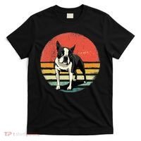 Retro Boston Bull Terrier Dog Puppy Boston Terrier Dad Mom T-Shirt thumb 0
