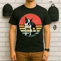 Retro Boston Bull Terrier Dog Puppy Boston Terrier Dad Mom T-Shirt thumb 6