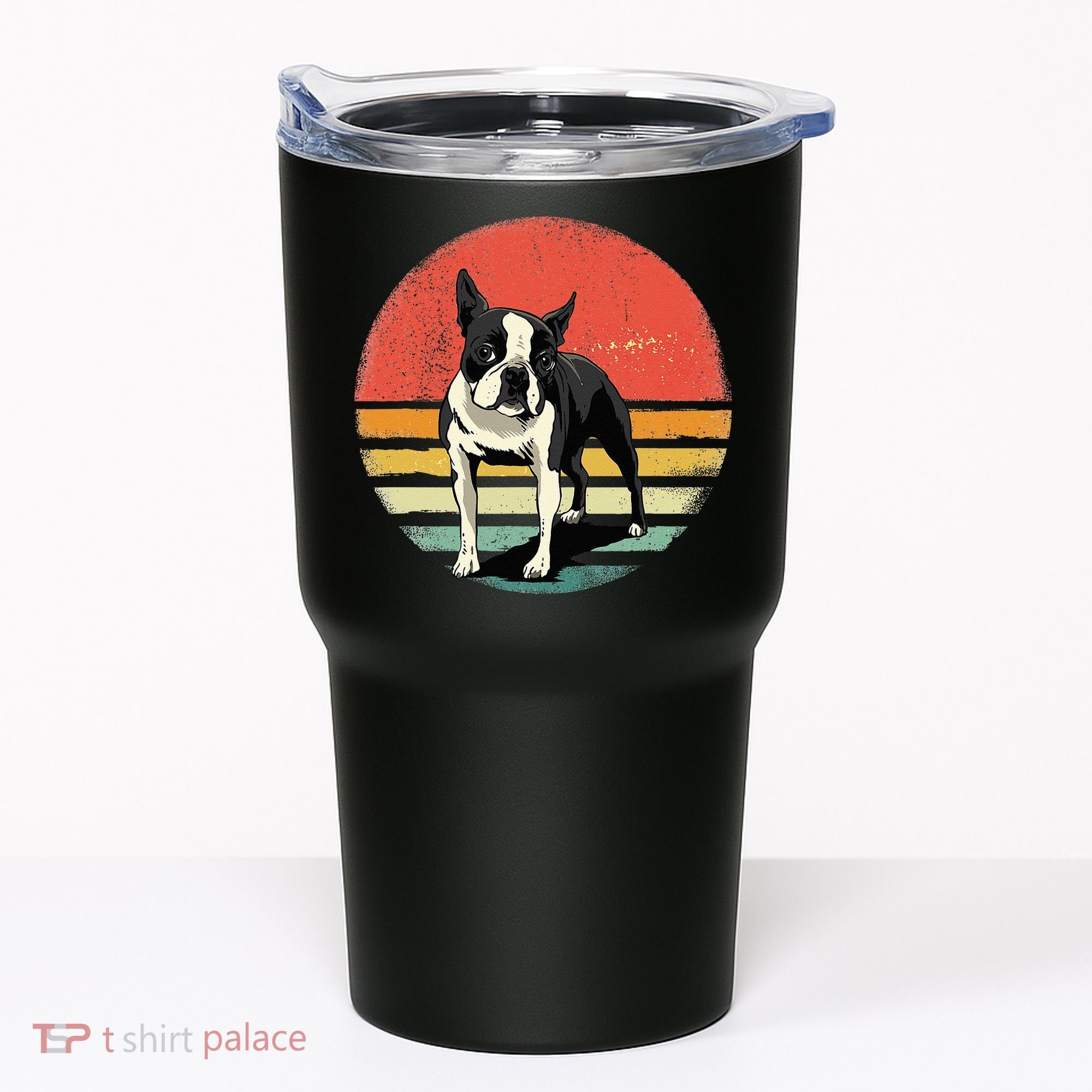 Retro Boston Bull Terrier Dog Puppy Boston Terrier Dad Mom Tumbler