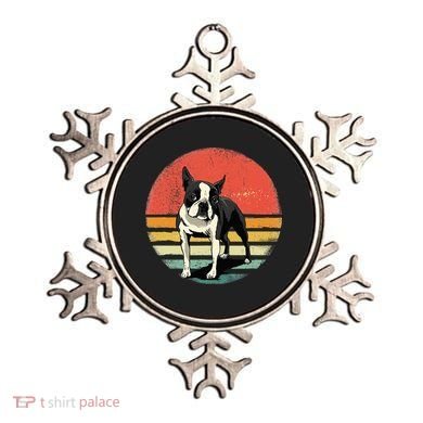 Retro Boston Bull Terrier Dog Puppy Boston Terrier Dad Mom Ornament