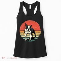Retro Boston Bull Terrier Dog Puppy Boston Terrier Dad Mom Women's Tank Top thumb 0