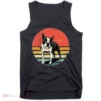Retro Boston Bull Terrier Dog Puppy Boston Terrier Dad Mom Tank Top thumb 0