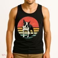 Retro Boston Bull Terrier Dog Puppy Boston Terrier Dad Mom Tank Top thumb 3
