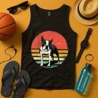 Retro Boston Bull Terrier Dog Puppy Boston Terrier Dad Mom Tank Top thumb 4