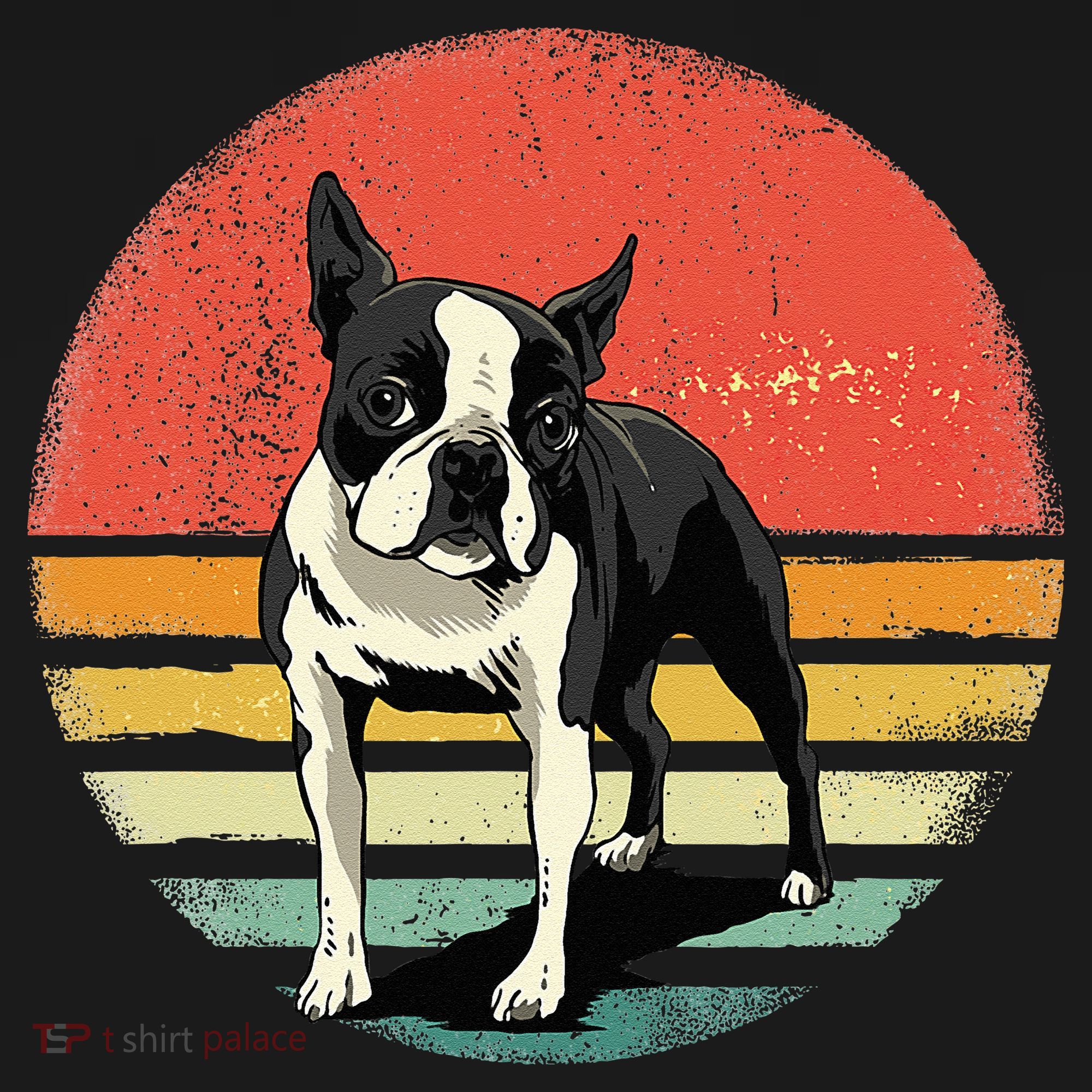 Retro Boston Bull Terrier Dog Puppy Boston Terrier Dad Mom Visor