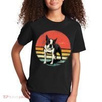 Retro Boston Bull Terrier Dog Puppy Boston Terrier Dad Mom Kids T-Shirt thumb 2