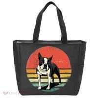 Retro Boston Bull Terrier Dog Puppy Boston Terrier Dad Mom Tote Bag thumb 0