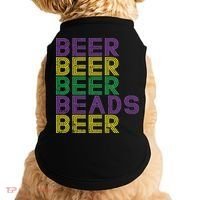 Retro Beer Beads Funny Mardi Gras Party Carnival Women Doggie Tank thumb 0