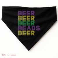 Retro Beer Beads Funny Mardi Gras Party Carnival Women USA-Made Doggie Bandana thumb 0