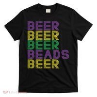 Retro Beer Beads Funny Mardi Gras Party Carnival Women T-Shirt thumb 0