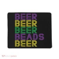 Retro Beer Beads Funny Mardi Gras Party Carnival Women Mousepad thumb 0