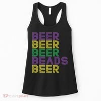 Retro Beer Beads Funny Mardi Gras Party Carnival Women Women's Tank Top thumb 0