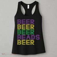 Retro Beer Beads Funny Mardi Gras Party Carnival Women Women's Tank Top thumb 3