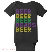 Retro Beer Beads Funny Mardi Gras Party Carnival Women Baby Bodysuit thumb 0