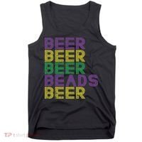 Retro Beer Beads Funny Mardi Gras Party Carnival Women Tank Top thumb 0