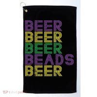Retro Beer Beads Funny Mardi Gras Party Carnival Women Golf Towel thumb 0