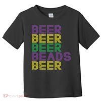 Retro Beer Beads Funny Mardi Gras Party Carnival Women Toddler T-Shirt thumb 0