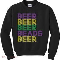 Retro Beer Beads Funny Mardi Gras Party Carnival Women Kids Sweatshirt thumb 0
