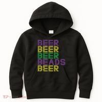 Retro Beer Beads Funny Mardi Gras Party Carnival Women Kids Hoodie thumb 0
