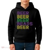 Retro Beer Beads Funny Mardi Gras Party Carnival Women Kids Hoodie thumb 4
