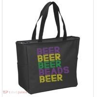 Retro Beer Beads Funny Mardi Gras Party Carnival Women Tote Bag thumb 2