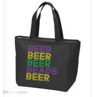 Retro Beer Beads Funny Mardi Gras Party Carnival Women Tote Bag thumb 3