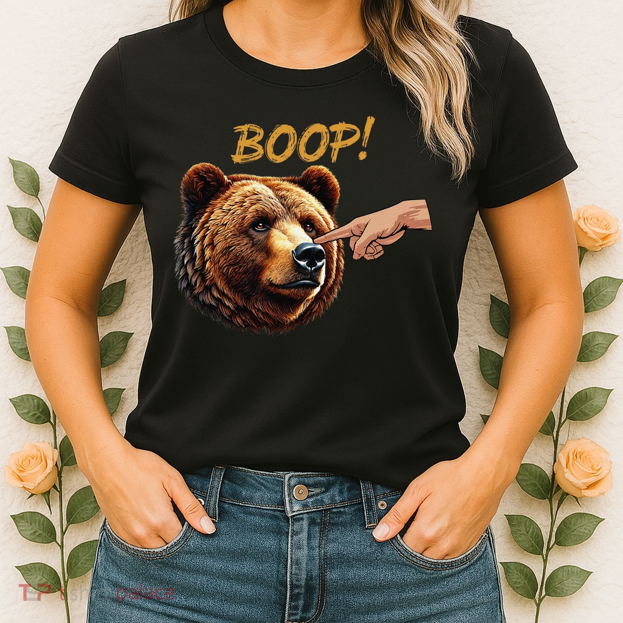 Retro Boop Bear Nose Boop Funny Women's T-Shirt