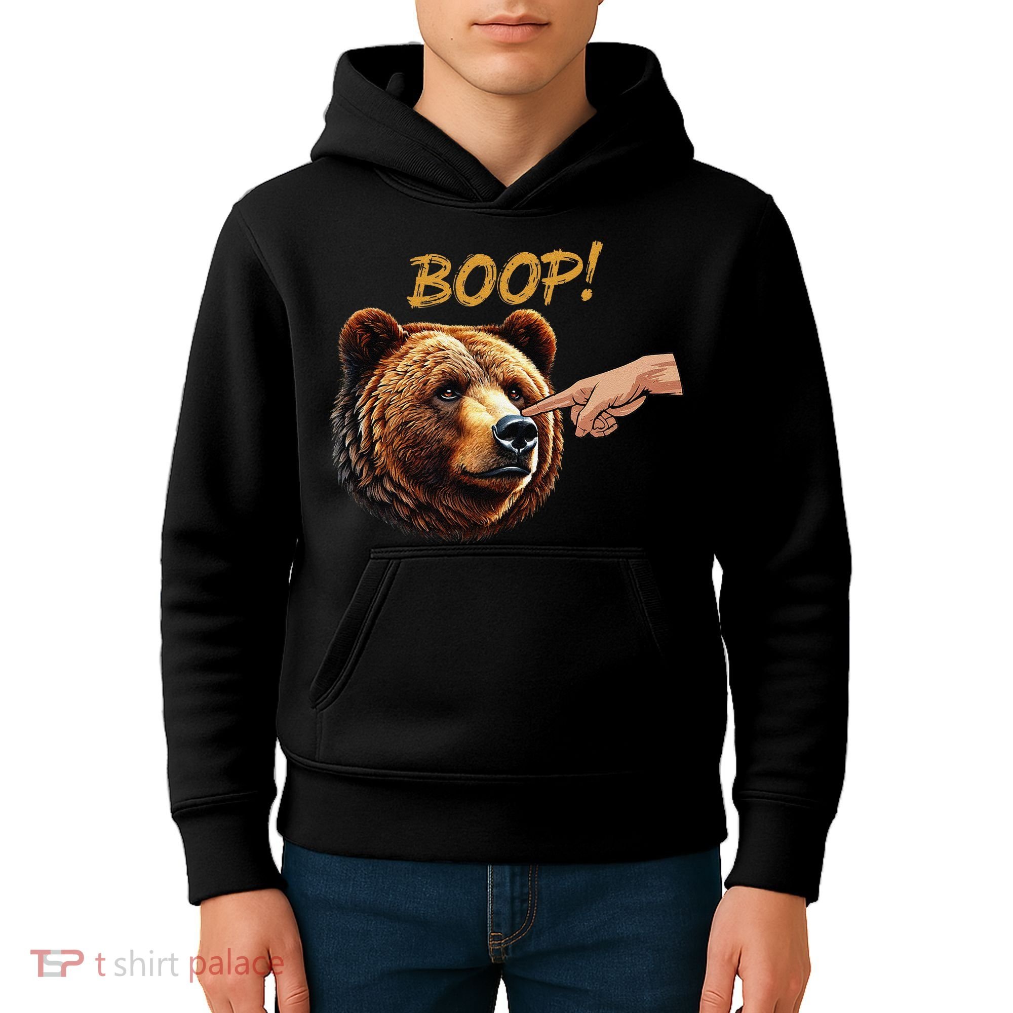Retro Boop Bear Nose Boop Funny Kids Hoodie