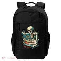 Read Books Be Kind Stay Weird Funny Skeleton Book Lover Backpack thumb 0