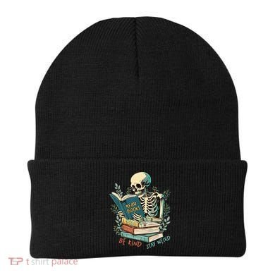 Read Books Be Kind Stay Weird Funny Skeleton Book Lover Beanie