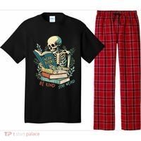 Read Books Be Kind Stay Weird Funny Skeleton Book Lover Pajama Set thumb 0