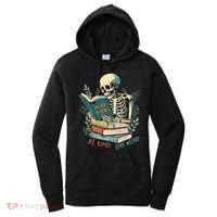 Read Books Be Kind Stay Weird Funny Skeleton Book Lover Women's Hoodie thumb 0