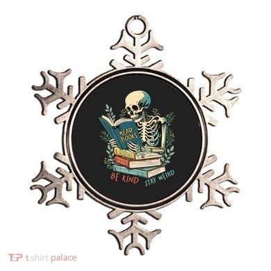 Read Books Be Kind Stay Weird Funny Skeleton Book Lover Ornament