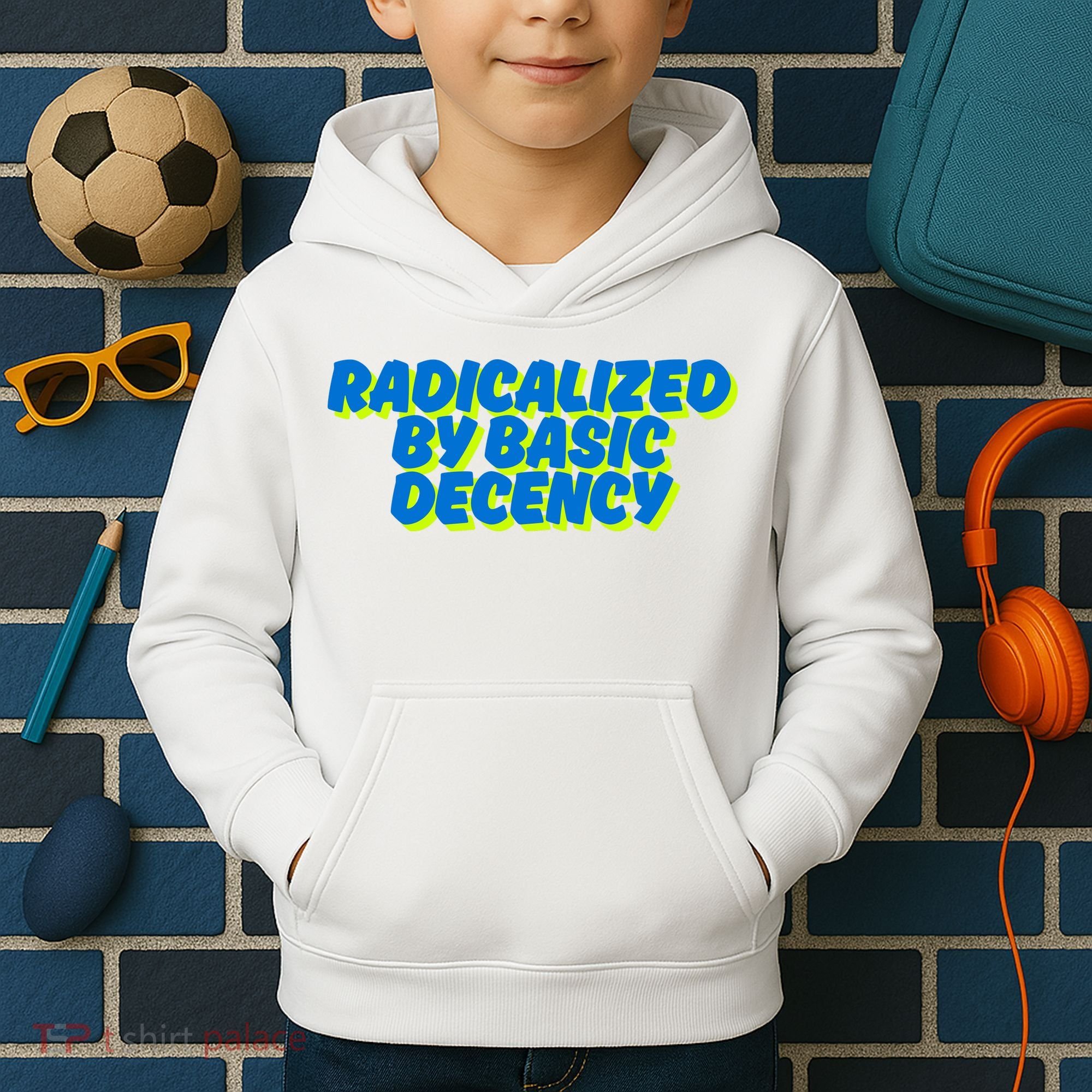 Radicalized By Basic Decency Kids Hoodie