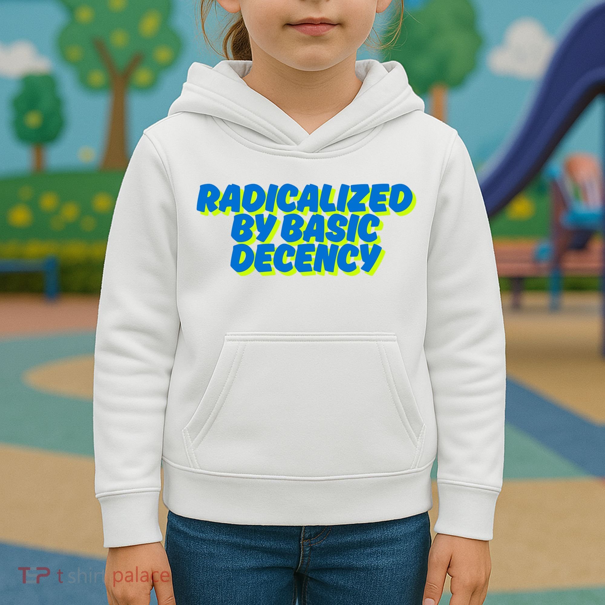 Radicalized By Basic Decency Kids Hoodie