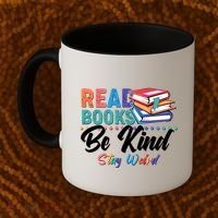 Read Books Be Kind Stay Weird Coffee Mug thumb 2