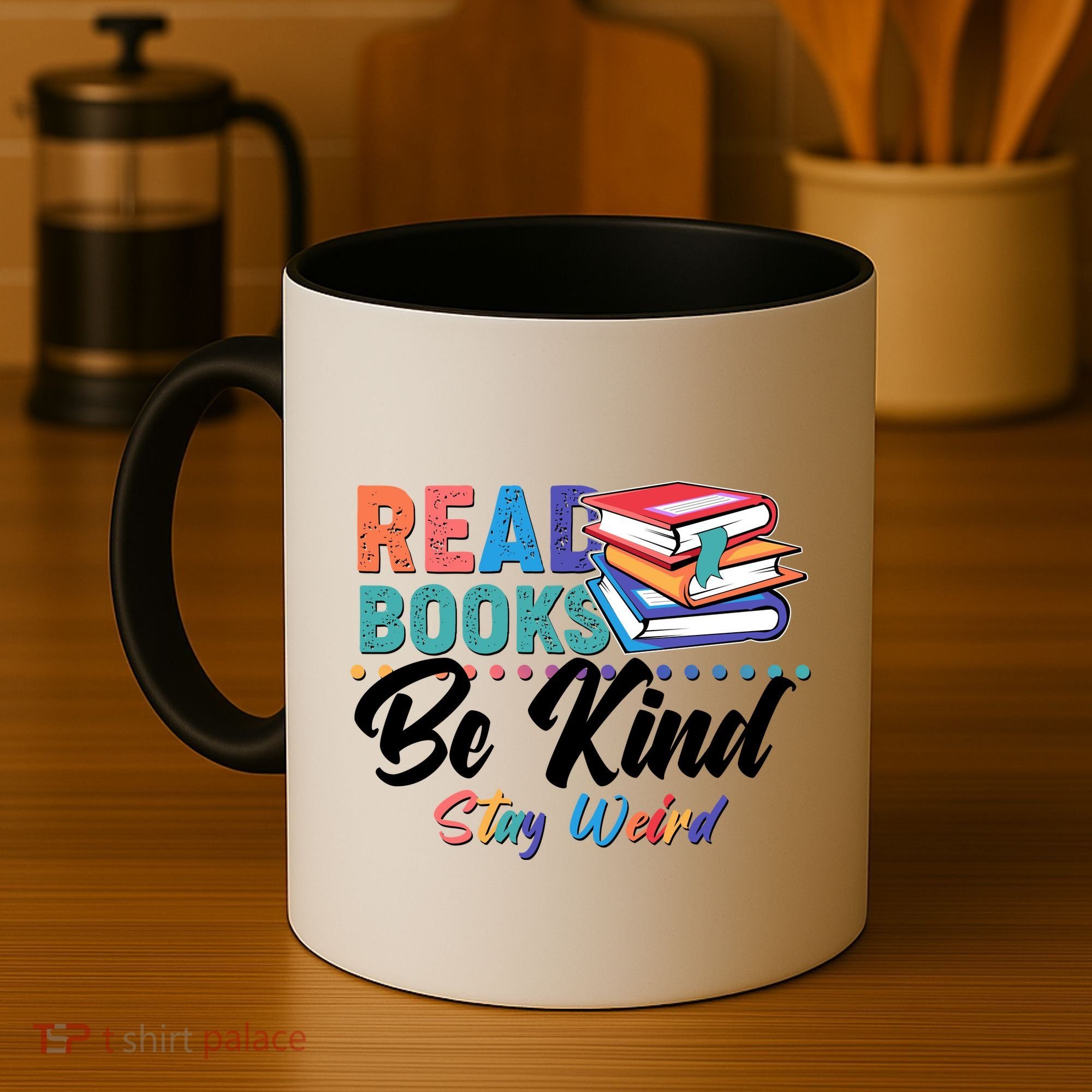 Read Books Be Kind Stay Weird Coffee Mug