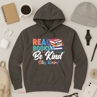 Read Books Be Kind Stay Weird Hoodie thumb 3