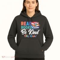Read Books Be Kind Stay Weird Hoodie thumb 5